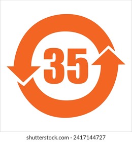 China RoHS Mark Label umweltfreundlich verwenden Zeitraum während EFUP 35 Jahren Orange.