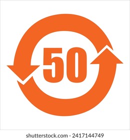 China RoHS Mark Label Environmentally Friendly Use Period during EFUP 50 Years Orange.