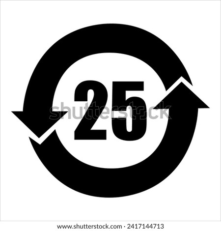 China RoHS Mark Label Environmentally Friendly Use Period during EFUP 25 Years Black
