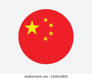 China Round Country Flag. Circular Chinese National Flag. People's Republic of China Circle Shape Button Banner. EPS Vector Illustration. svg