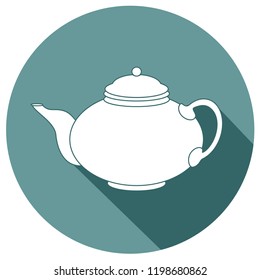 China round teapot flat design icon vector eps 10