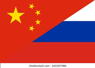 china and russia flag. vector background