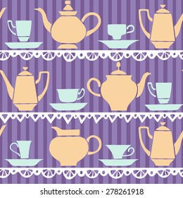 china set vector color seamless pattern