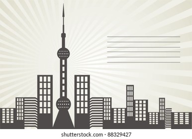 China Shanghai Oriental Pearl vector design