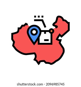 china shipment tracking color icon vector. china shipment tracking sign. isolated symbol illustration