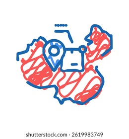 china shipment tracking doodle icon sketch vector. china shipment tracking sign. isolated symbol illustration