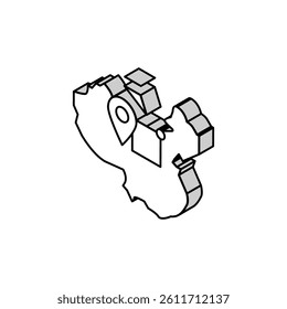 china shipment tracking isometric icon vector. china shipment tracking sign. isolated symbol illustration