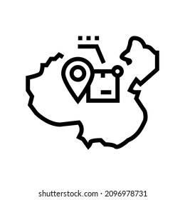 china shipment tracking line icon vector. china shipment tracking sign. isolated contour symbol black illustration