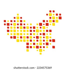 China Silhouette Pixelated pattern illustration