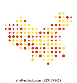 China Silhouette Pixelated pattern illustration