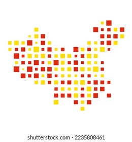 China Silhouette Pixelated Pattern ilustration
