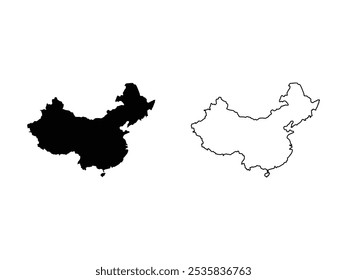 china silhouettes maps vector transparent background