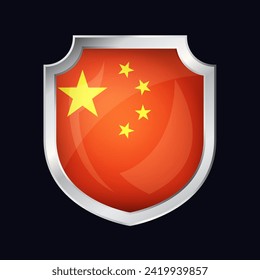 China Silver Shield Flag Icon