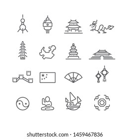 China Simple icons set,Vector ilustration