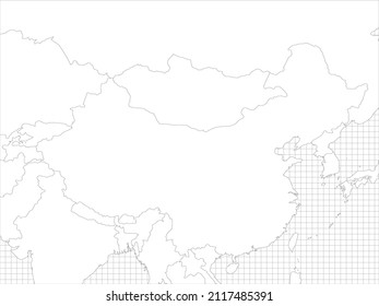 China simple outline blank map