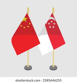 china singapore flag table vector design illustration