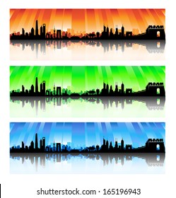 China Skyline Silhouette vector Set artwork