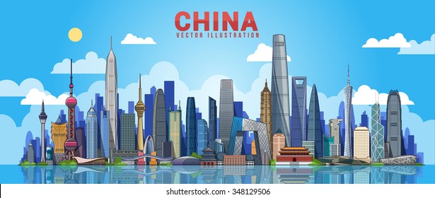  China skyline. Vector illustration