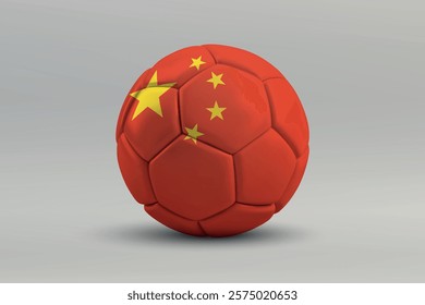 China soccer ball featuring the national flag design on a gray background