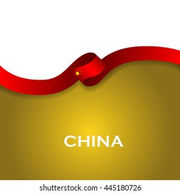 China sport style flag ribbon classic style. Vector Illustration