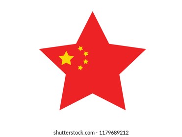 China star shape national flag country symbol