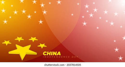 China stars with 3d style and abstract background. China Independence Day design. Good template for China Independence Day or National day design.