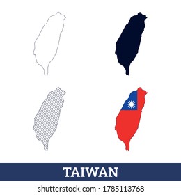 Mapa de Taiwan del estado de China con vector de bandera