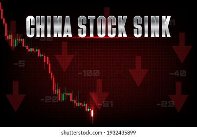 El desplome del mercado de valores de China, hundiendo la tendencia, gran breve y abstracto fondo gráfico