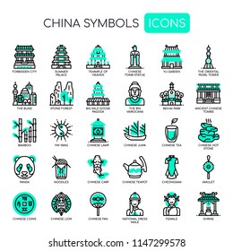 China Symbols , Thin Line and Pixel Perfect Icons