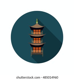 China temple color icon. Flat design
