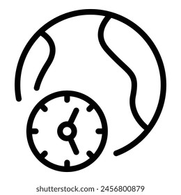 China Zeitzone Symbol Umriss Vektorgrafik. Internationale Karte. Asien-Reise