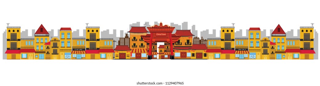 China town in Asian design. vector illustrator