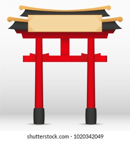 China town door and floor isolate on white background vector design