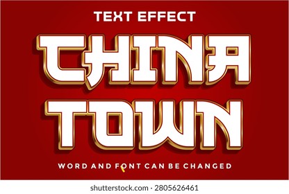 China town editable text effect design template