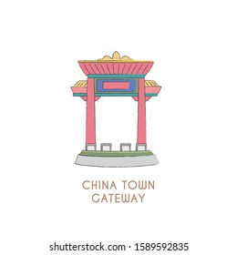 CHINA TOWN GATEWAY DOODLE VECTOR