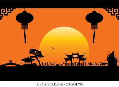 China town, vector