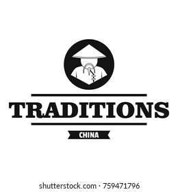 China traditions logo. Simple illustration of china traditions vector logo for web