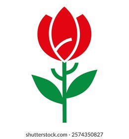 china tulip vector art on white background