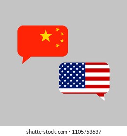 China and USA chat bubbles