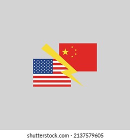 Ejemplo de vector de guerra comercial de China USA 