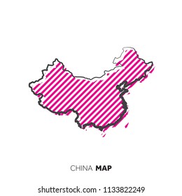 China vector country map. Map outline with dots.
