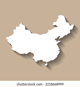 China vector country map silhouette