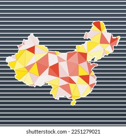 China vector illustration. China design on gradient stripes background. Technology, internet, network, telecommunication concept. Modern vector illustration.