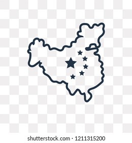 China vector outline icon isolated on transparent background, high quality linear China transparency concept can be used web and mobile