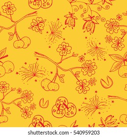 China. Vector seamless pattern. Endless texture can be used for wallpaper, pattern fills, web page background,surface textures.