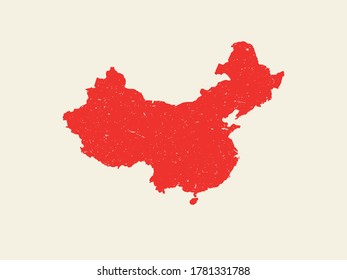 China vector textured map silhouette