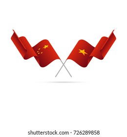 China and Vietnam flags. Vector illustration.