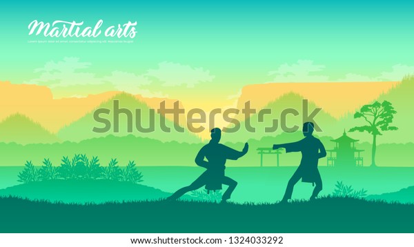 China Warriors Martial Arts Different Nations Stock Vector