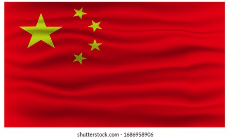 China waving flag illustration. Countries of Asia. Perfect for background and texture usage.