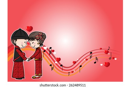 China wedding greeting card border